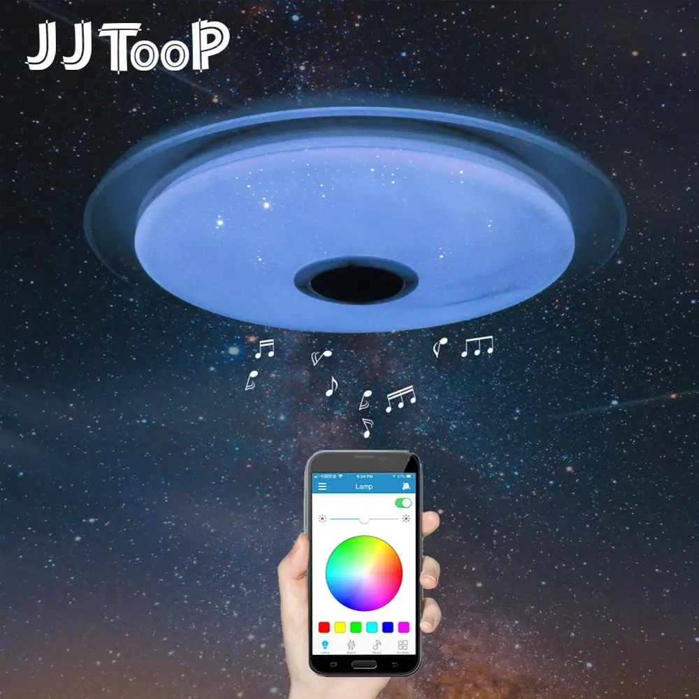 Светодиодный музыкальный потолочный светильник RGB Bluetooth колонка вечерние лампы