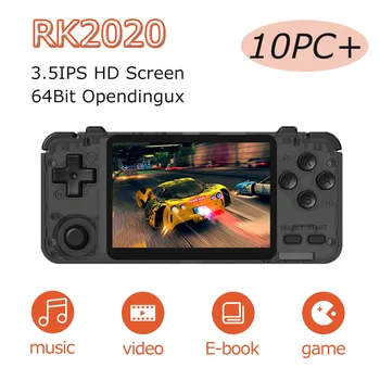 

10PC of RK2020 for Retro Handheld Game Console 3.5 Inch IPS Screen For PSP/DC/N64/PS1 Built-in 15000+ Games with 15000+ Games