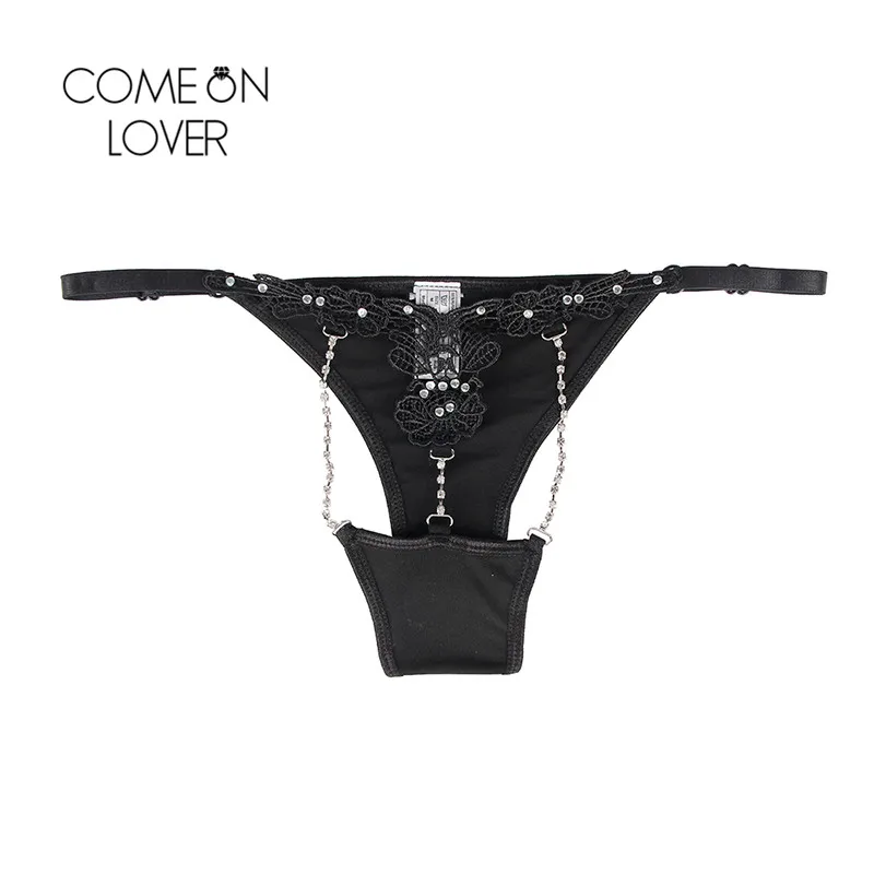 Comeonlover дамы Tanga Mujer Бисероплетение сетки цветочные женские эротические кружевные трусики Эрогенные выдалбливают Соблазнительные хрустальные PI5109