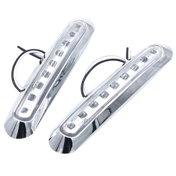 

2Pcs 9 Led Waterproof Car Truck Lorry Side Marker Light Tail Rear Lamps Indicator Marker Trailer Lights 12V/24V White
