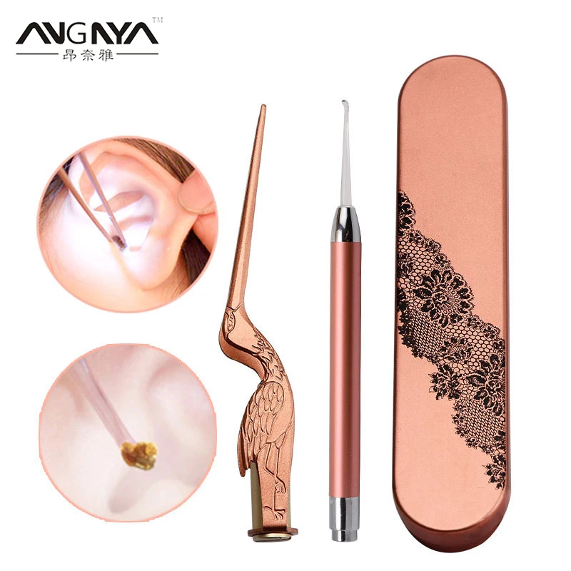 

LED Light Ear Pick Ear Wax Removal Earpick Nose Clean Clip for Baby Adults Ear Hygiene Care Set Tweezers Picks Wax Remover Tools