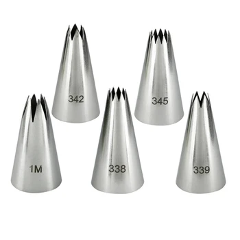 

Medium Open Star Tips Stainless Steel Icing Piping Nozzles Cake Decorating Pastry Tip Sets Cupcake Tools Bakeware