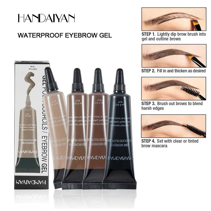 Voucher Chance of  Waterproof Liquid Eyebrow Enhancers with Brush Kit Makeup Black Brown Cream Eyebrown Gel