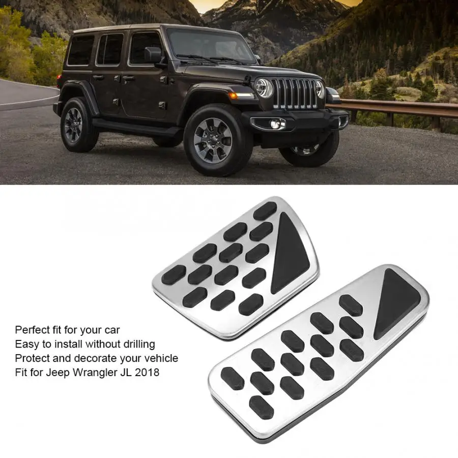 2 шт. автомобильный акселератор педаль тормоза подходит для Jeep Wrangler JL педаль тормоза акселератора пластина колодки алюминиевый сплав