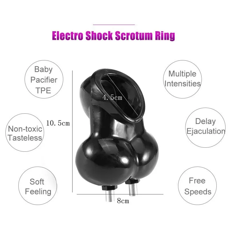 Electric Sex Toys SM Play Electric Shock Chastity Cock Cage Electro Stimulation Penis Lock Rings Scrotum Bind Sleeves Medical Sex Toy For Men Gay
