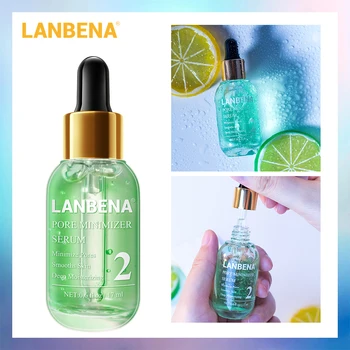 

LANBENA Shrink Pores Face Serum Remove Blackheads Peeling Oil Acne Treatment Skin Care Refining Essence Deep Cleaning Smooth