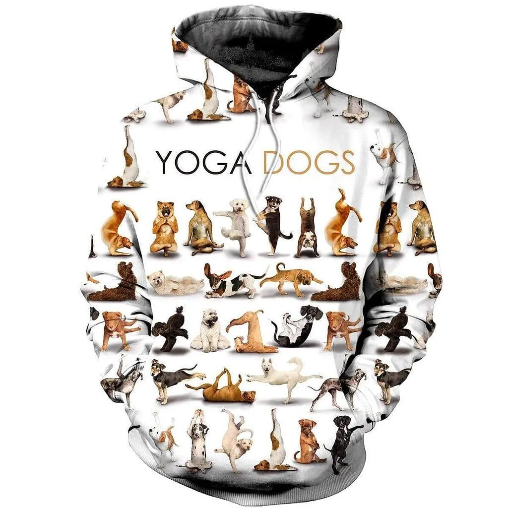

Yoga Dog 3D All Over Printed Hoodies Autumn Unisex Casual Sweatshirt Fashion Zip Jackets