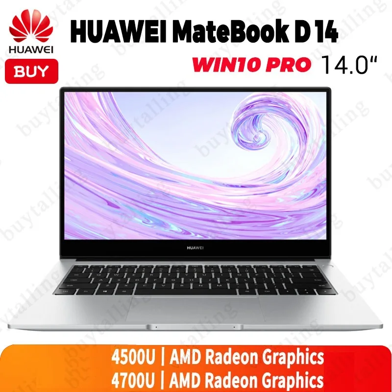 Оригинальный ноутбук HUAWEI MateBook D 14 дюймов AMD Ryzen r5 4500U/r7 4700U 16 Гб DDR4 512 SSD сканер