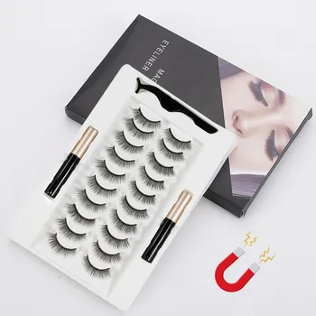 

Grafting World Strong Magnetic Eyelash Strip 5 Magnet Strip Lashes With Applicator and Tweezer Water wind Proof