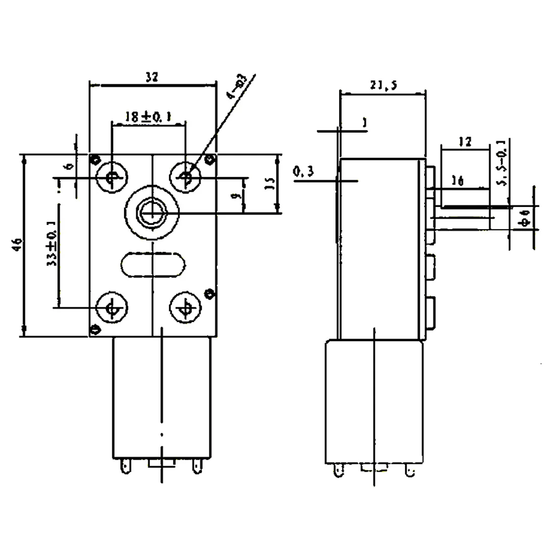

DC 3-24 V Gear Reduction Motor Worm Reversible High Torque Turbo Geared Motor 5-100 RPM Mini Electric Gearbox Reducer