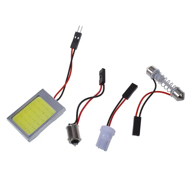2 X T10 панель 24 SMD COB Светодиодный лампа для чтения автомобиля/потолочный