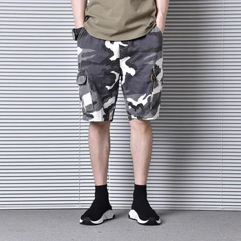 

Newly Summer Fashion Streetwear Men Shorts Loose Fit Casual Big Pocket Cargo Shorts Homme Camouflage Military Hip Hop Shorts Men
