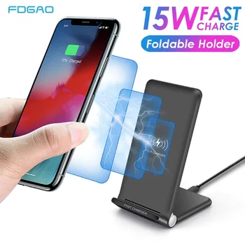 

FDGAO 15W Qi Wireless Charger Quick Charge 3.0 USB C Foldable Fast Charging Stand for iPhone 11 Pro XS XR 8 X Samsung S20 S10 S9
