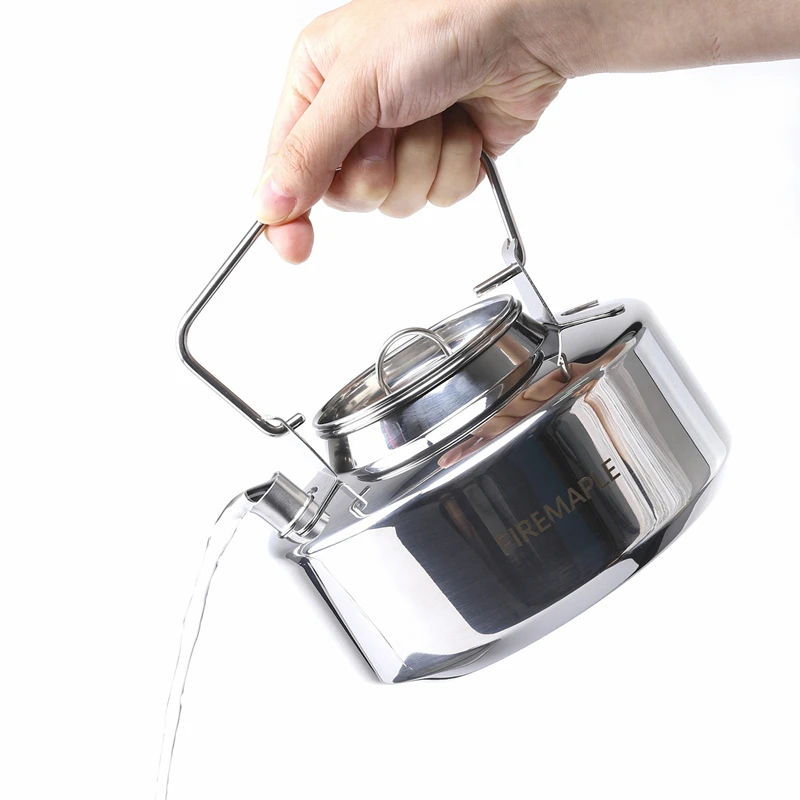 0.9L Stainless Steel Backpacking Camping Kettle Bushcraft Gear