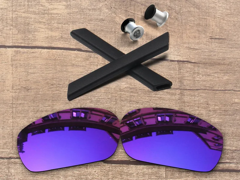 Violet Mirror Vonxyz 20+ Цвет выбор Замена поляризованных линз и носки с ушками и черный болты для-Oakley Jawbone рамка - Цвет линз: Violet Mirror