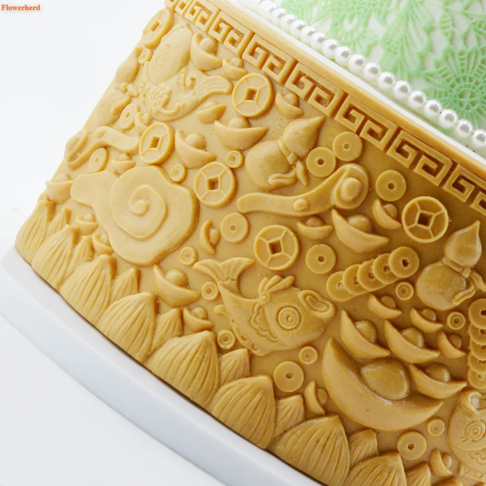 

Gold Ingot Calabash Auspicious Cloud Fondant Cake Silicone Mold Birthday Decoration Cake Decorating Tools DIY Chocolate Mold