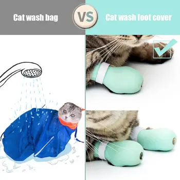 

Pet Shoes Cat Foot Cover Grooming Bag Anti-scratch Bite Cat Bath Bag Paw Protector for Bathing Beauty Trim Pet Hospital Treatmen