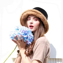 SQTEIO Winter hat women autumn ladies hats warm cap fisherman sun hat panama basin cap lamb cashmere caps thickening