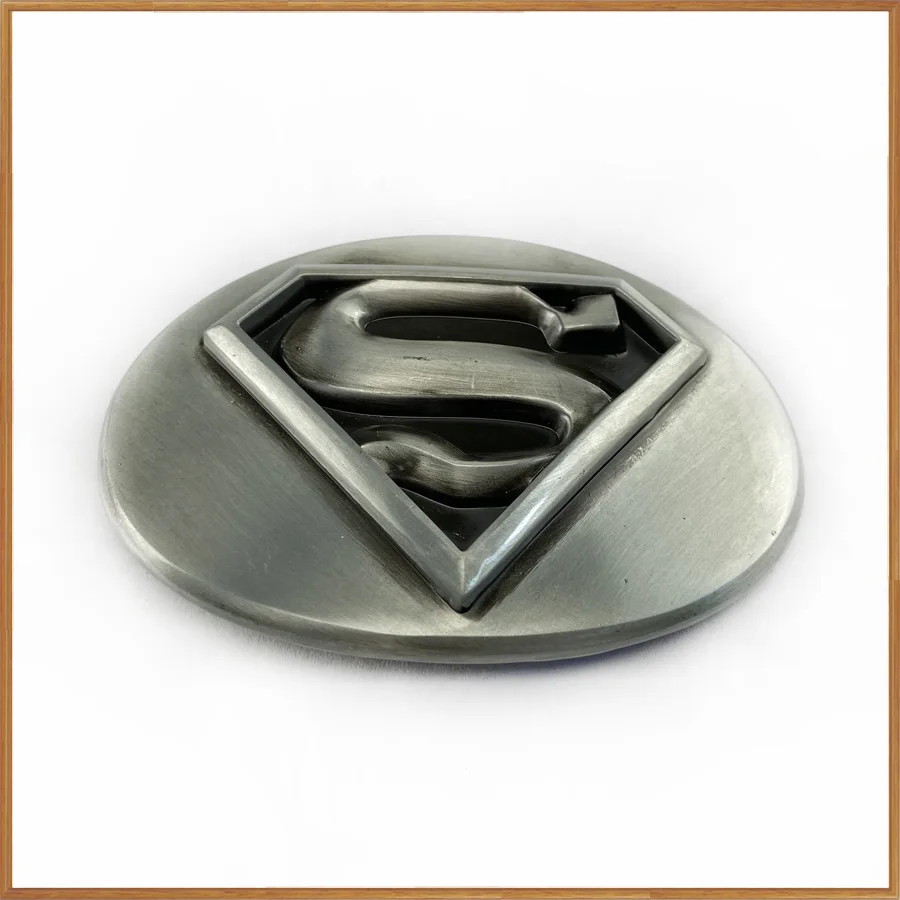 Пряжка мужская из цинкового сплава с изображением Супермена ширина 4 см|Пряжки и