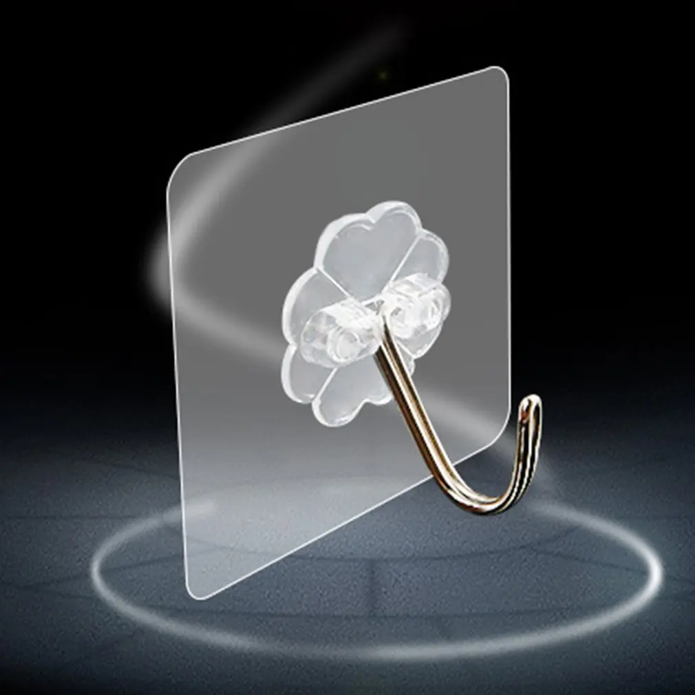 

Multi-Purpose Home Towel Rack Transparent Pasted Hooks Bathroom Kitchen Wall Door Holder Hanger Hook Organizer