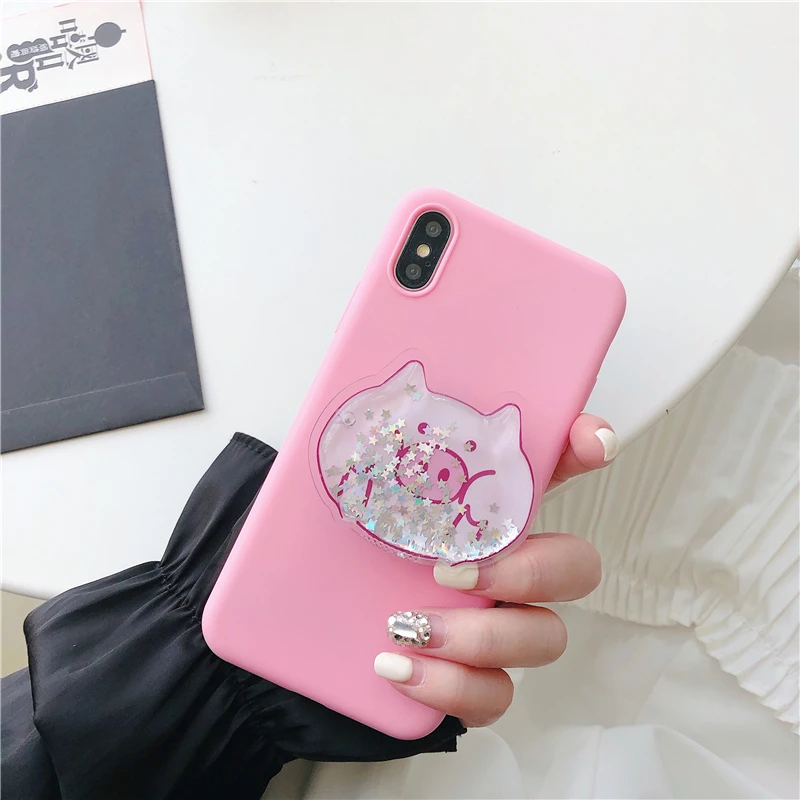 3D Quicksand Phone Holder Case For Samsung Galaxy A50 A30 A40 A20 A10 A70 A60 A80 A7 A8s Cute Stand Soft Back Cover - Цвет: 10