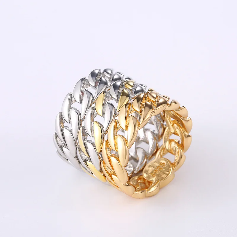 Trendy Gold Silver color Chain Rings for Women Couples Vintage Handmade Twisted Geometric Finger Jewelry Party Gifts gold color rings couples rings finger ring gold color ring chain ring silver ring jewelry accessories