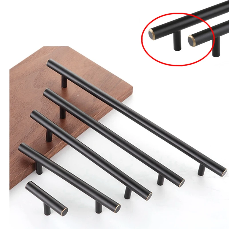 

Tbar Solid Brass Cabinet Kitchen Knobs Pulls Black Drawer Cupboard Door Pulls Furniture Handles-1Pack