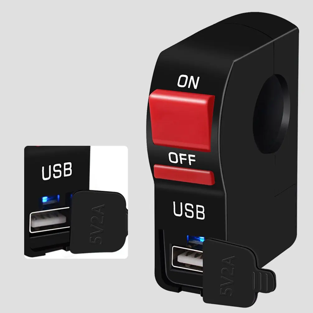 Motorcycle Headlight Switch 12V With Indicator Light Single Usb Charging Modified Faucet Fixed | Автомобили и мотоциклы