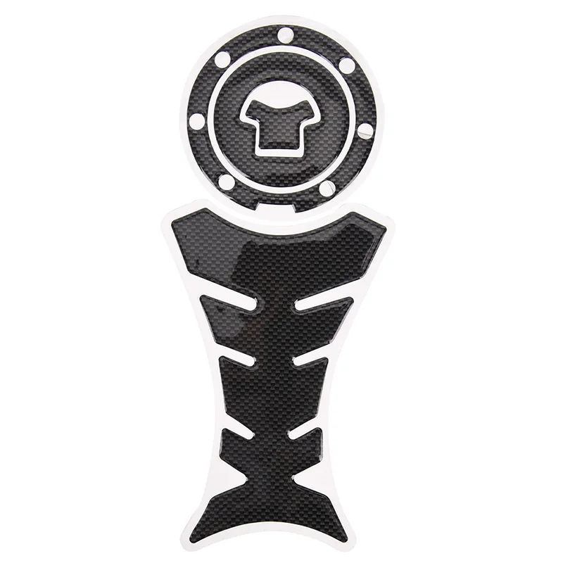 2x Motorcycle Carbon Fiber Tank Pad Protector Sticker For Honda Yamaha Kawasaki Suzuki Ducati Universal Fishbone | Автомобили и