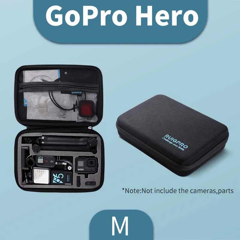 Портативная сумка для хранения для Gopro чехол для Xiaomi Yi для Go Pro Hero 8 7 6 5 4 черный DJI OSMO Карманный аксессуары для экшн-камеры - Цвет: M size for GoPro