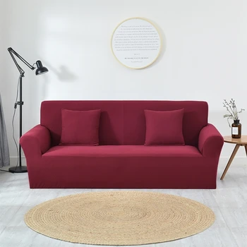 

Blue Grey High Stretch Sofa Slipcover 1Pc Sofa Cover Furniture Protector Knitted Super Soft Thick Sofa Cover Elastic Bottom