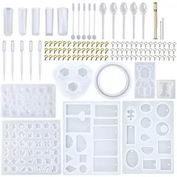 

229 Pieces Of DIY Epoxy Mold Set Resin Pendant Making Tool For Jewelry Set Multi-Function Mold Tool DIY Handicraft