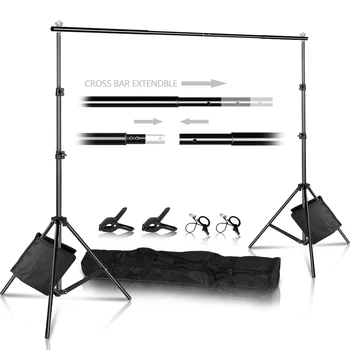

2X3M Photo Backdround Stand, Adjustable Background Support System Kit For Photo Studio Photography backdrops, With Carry Bag