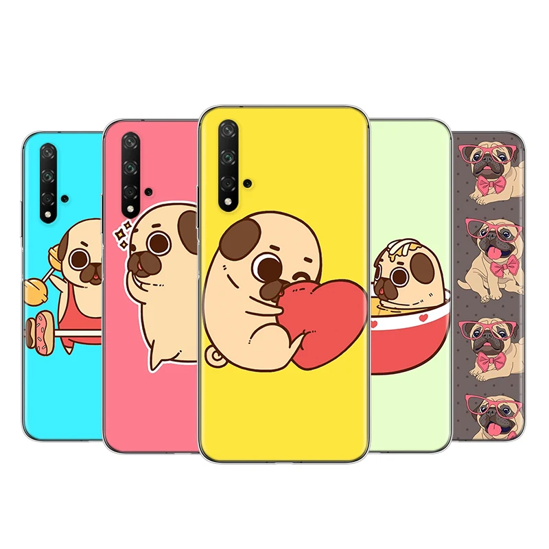 Милых Мопсов с героями мультфильма Щенячий силиконовый чехол для Honor 9 10 X10 9A 9C 9S 9N
