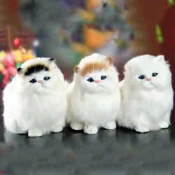 Poupées de chat en poils réels pour enfants, jouet en peluche électronique, ornements, cadeau de Festival 