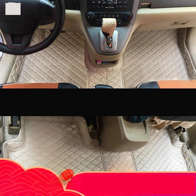 Кожаные автомобильные стильные коврики для Honda CRV, CR-V 2007 2008 2009 2010 2011 2012 салонные аксессуары Чехлы салона