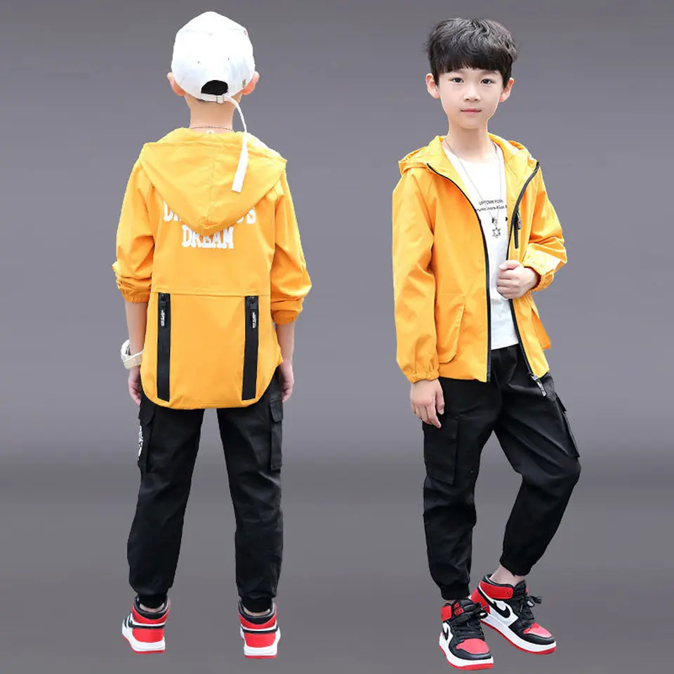 

2019 Teenager Jacket for Boy Coat Long Jacket Kids Boy Windbreaker for Kids Outdoor Boy Jacket Children Windbreaker with hood