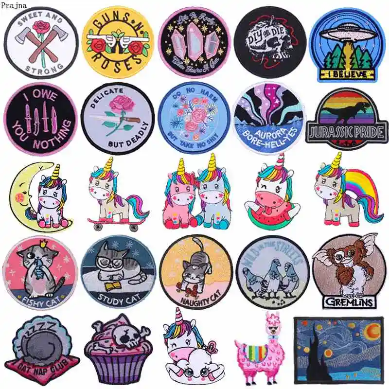 

Prajna Cartoon Patch Embroidered Patches For Clothing Iron On Patches On Clothes Hot Sale Patch DIY Stripes On Clothes Badges