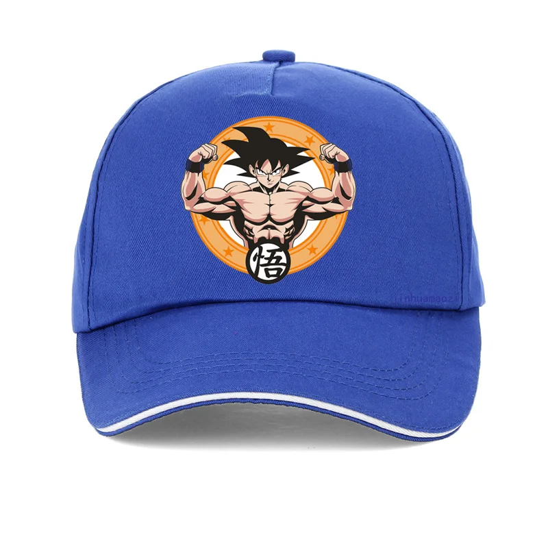 Кепка Dragon Ball, Супер Saiyan, драконий жемчуг, Z Goku, бейсбольная кепка, Япония, Вегета, аниме, Torankusu, кепка, унисекс, регулируемая бейсболка, шапки - Цвет: Синий