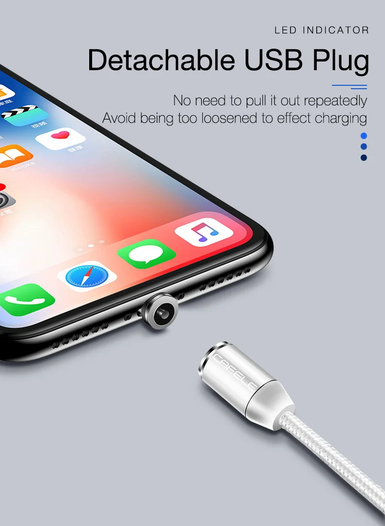 Магнитный USB кабель для iPhone 11 XR зарядное устройство магнитный светодиодный usb-кабель для iPhone Xiaomi samsung