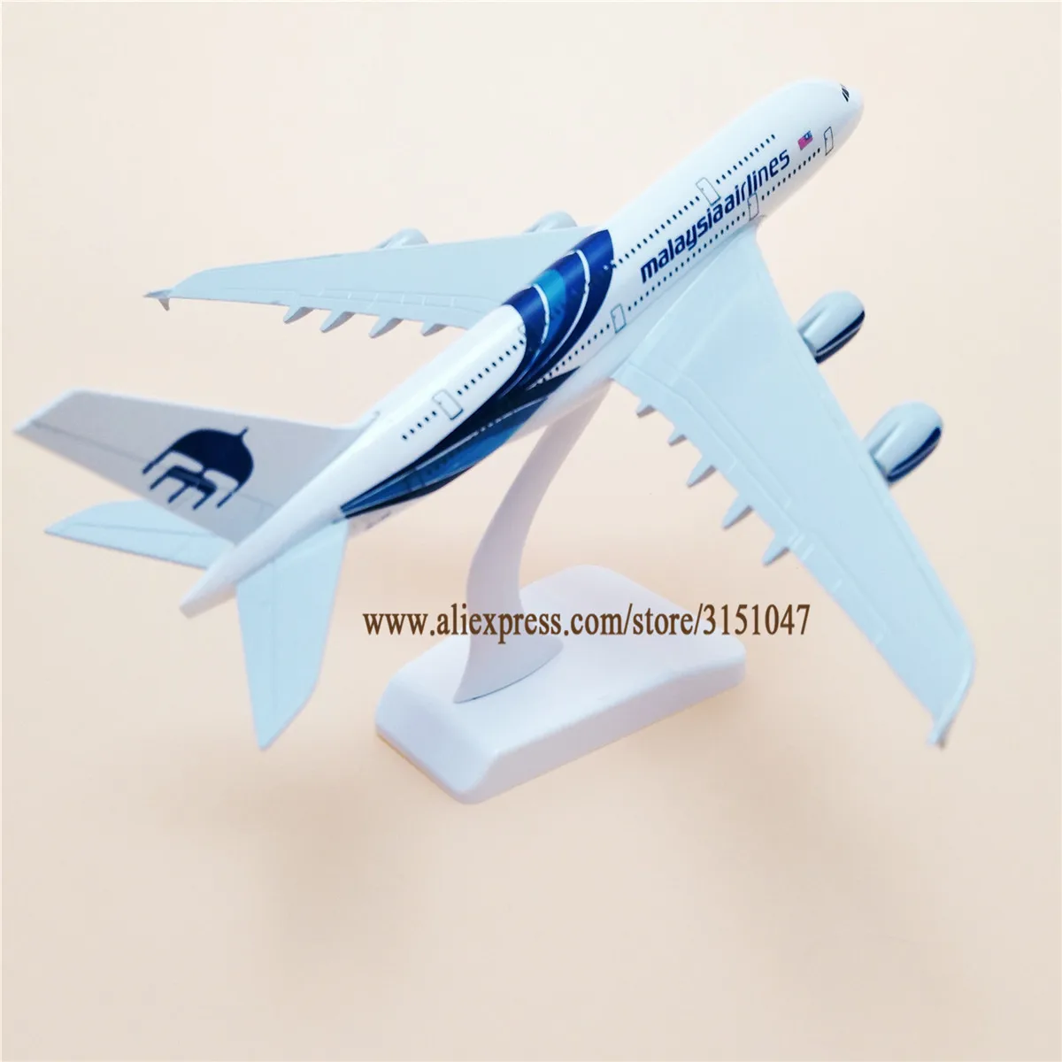 Металлическая воздушная Малайзия A380 модель самолета Малайзия Airbus 380 Airways модель самолета Стенд самолет Синий подарки 20 см