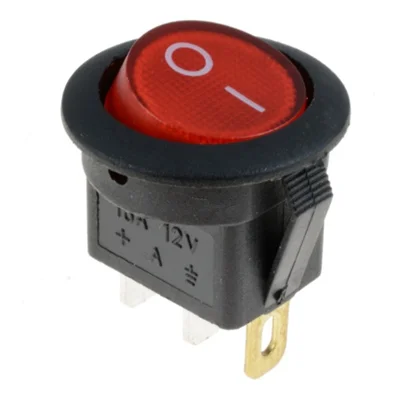 Pushbutton switch ON/OFF Round Rocker Switch LED illuminated Car Dashboard Dash Boat Van 12V Waterproof cap - Цвет: 12V-Red