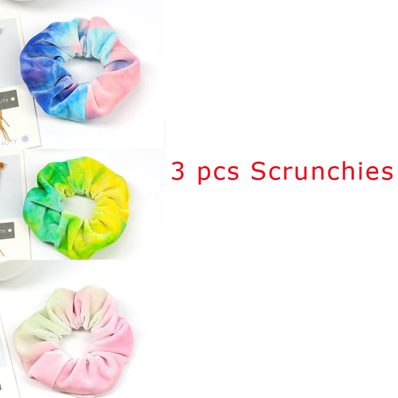 3 шт./компл. бархат Scrunchies пакет неоновая резинка для волос резинки для волос Красочные хвост держатель Vsco Scrunchies Haar аксессуары - Цвет: style 01