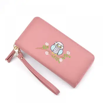 

New Ladies Hand Purse Ladies Long Fashion Zip Tassel Wallet Embroidered Owl Wallet Large Capacity Wallet
