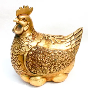 

Bronze copper home decoration crafts decoration letter chicken golden egg lucky Factory Copper Feng Shui crafts