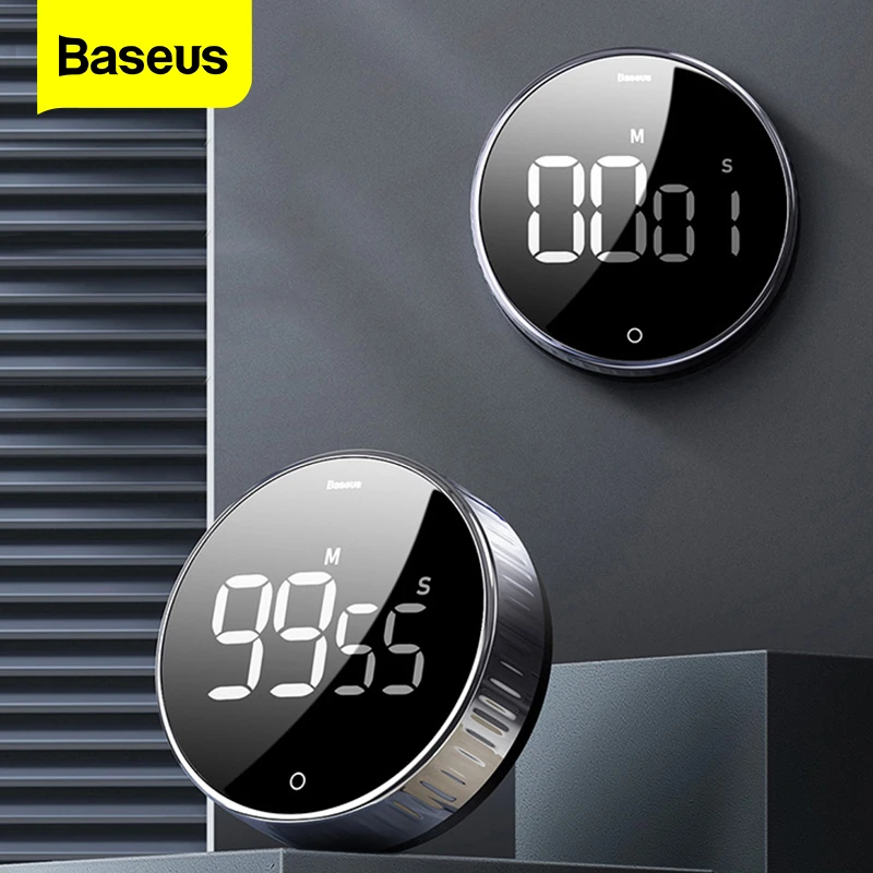 Baseus Led Digital Kitchen Timer For Cooking Shower Study Stopwatch Alarm Clock Magnetic Electronic Cooking Countdown Time Timer Usb Gadgets Aliexpress
