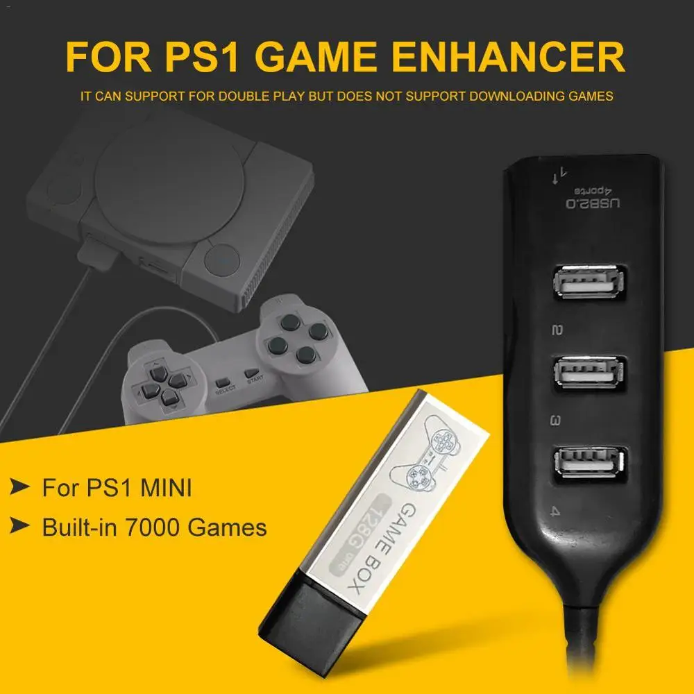 Для игры Enhancer Plug набор игр для Playstation аксессуары встроенные 7000 игры для True Blue Mini PS1 Mini АКСЕССУАРЫ