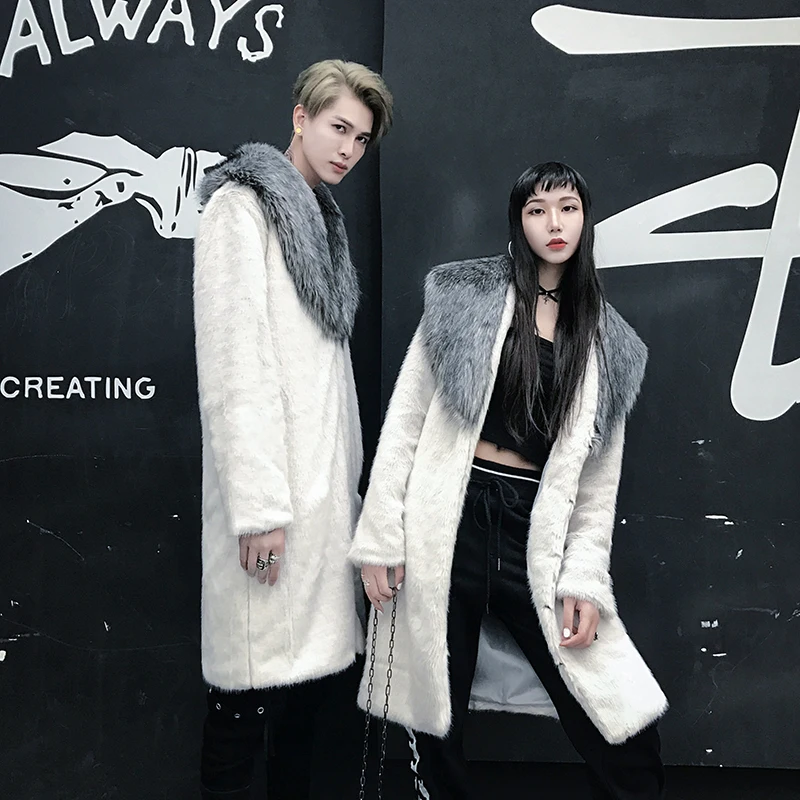 Dropshipping Japanese Streetwear Patchwork WindBreak Male Female Baggy Tops Winter Vintage Thicken Lengthen Coats - Цвет: Gray(AsianSize)