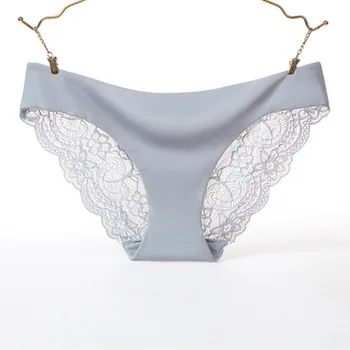 

DHL or fedex 500pcs/lot Sexy Women Panties Lace Briefs Seamless Underwear Transparent Underpants Ice Silk Pants