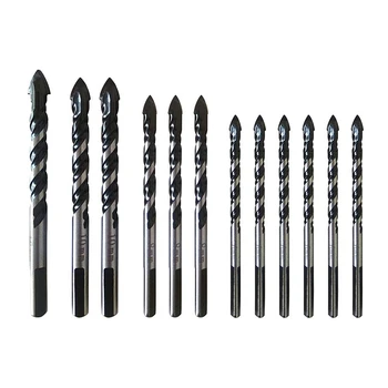 

12Pcs Multi Purpose Carbide Tip Drill Bit Set Special Pear Head Drill Bits For Tile, Concrete, Brick, Glass, Ceramic, Plastic An